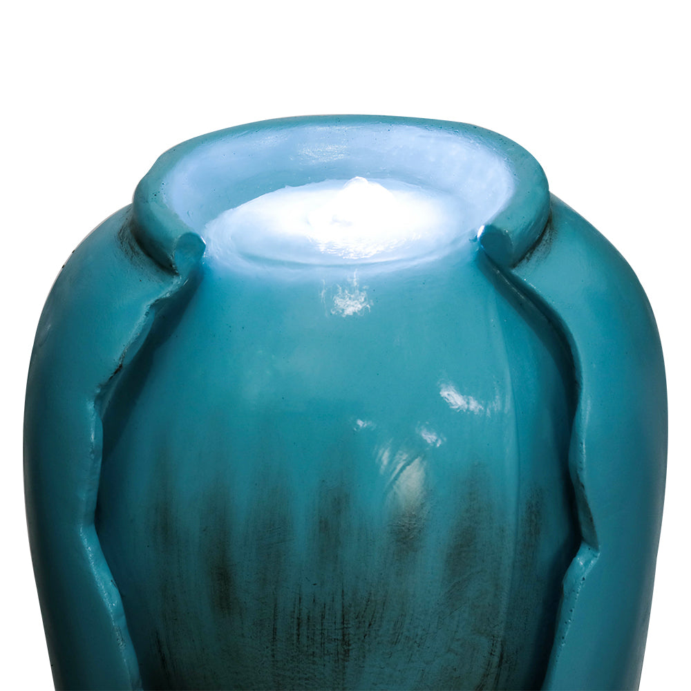 30.7-in H Concrete Jar Outdoor/indoor Fountain with LED light