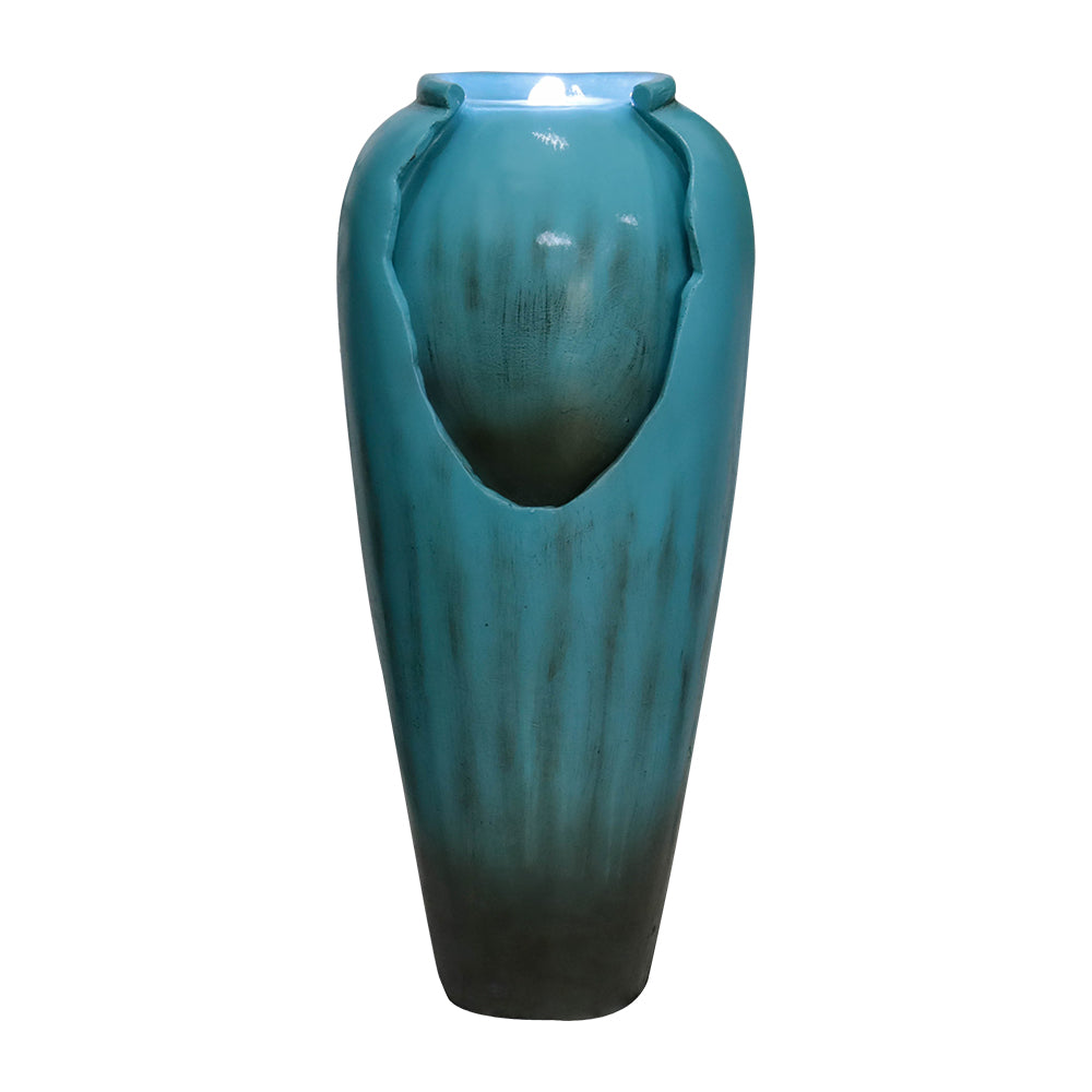 30.7-in H Concrete Jar Outdoor/indoor Fountain with LED light