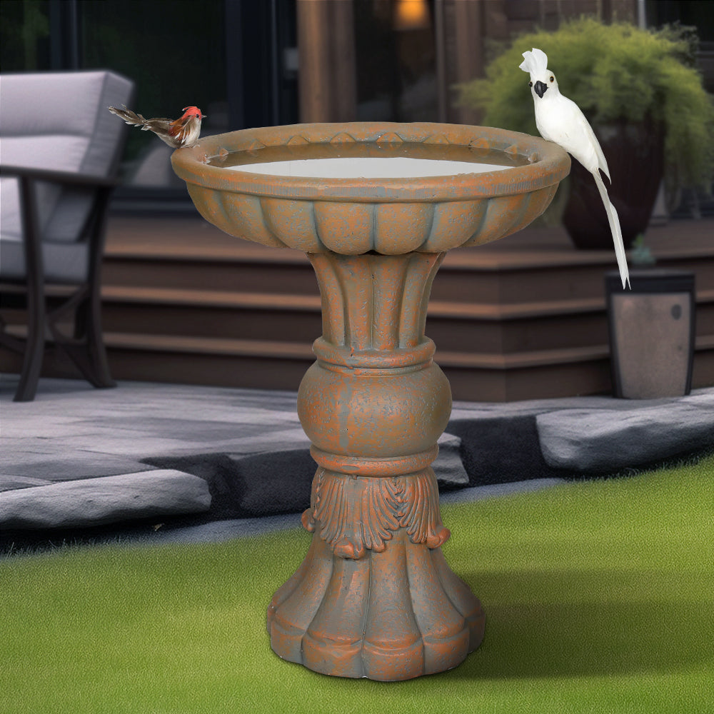 22 Inch Fiber Concrete Classical Architectural Style Bird Bath