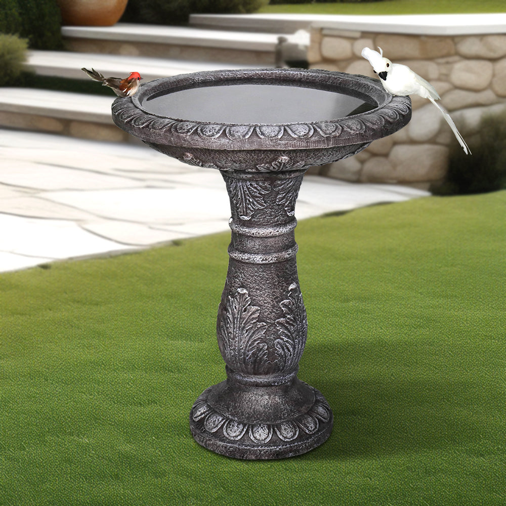 24.4 Inch Fiber Concrete Pedestal Bird Bath - Full View