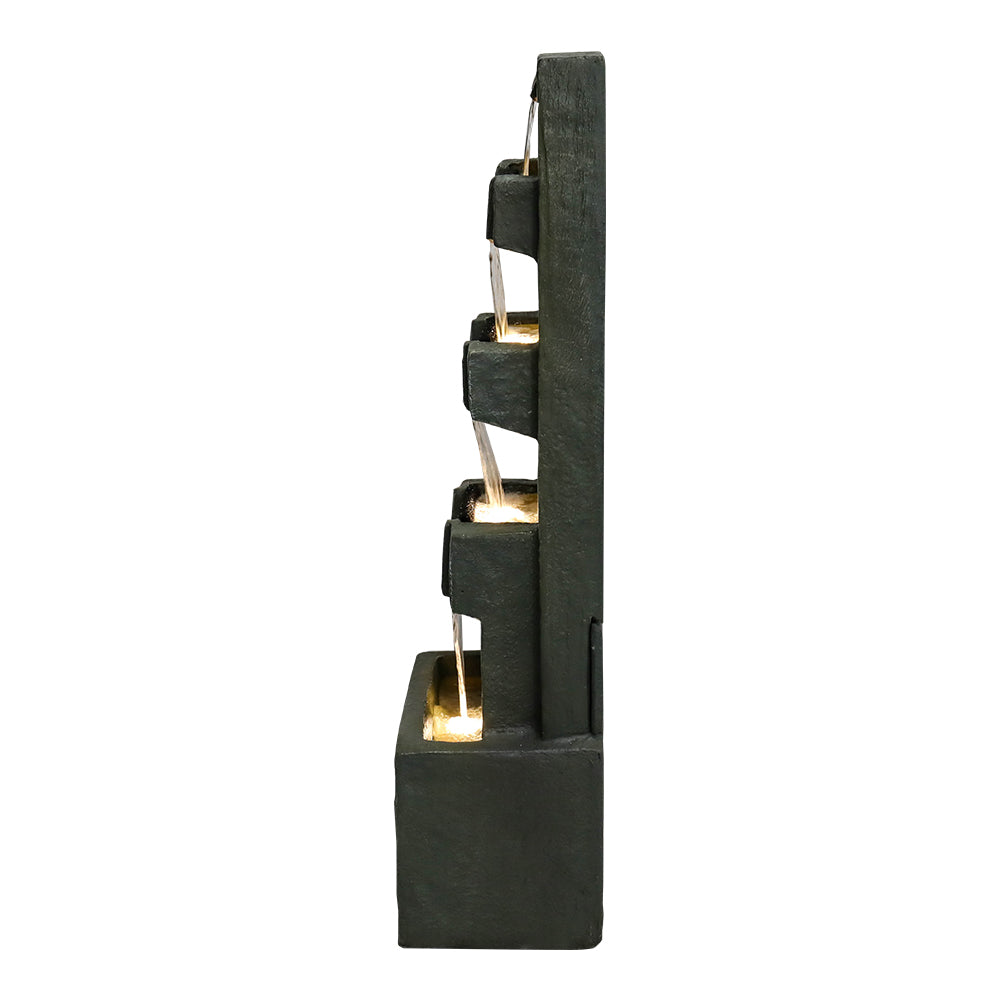 39.3”H-Concrete Modern Water Fountain 5-Tiers