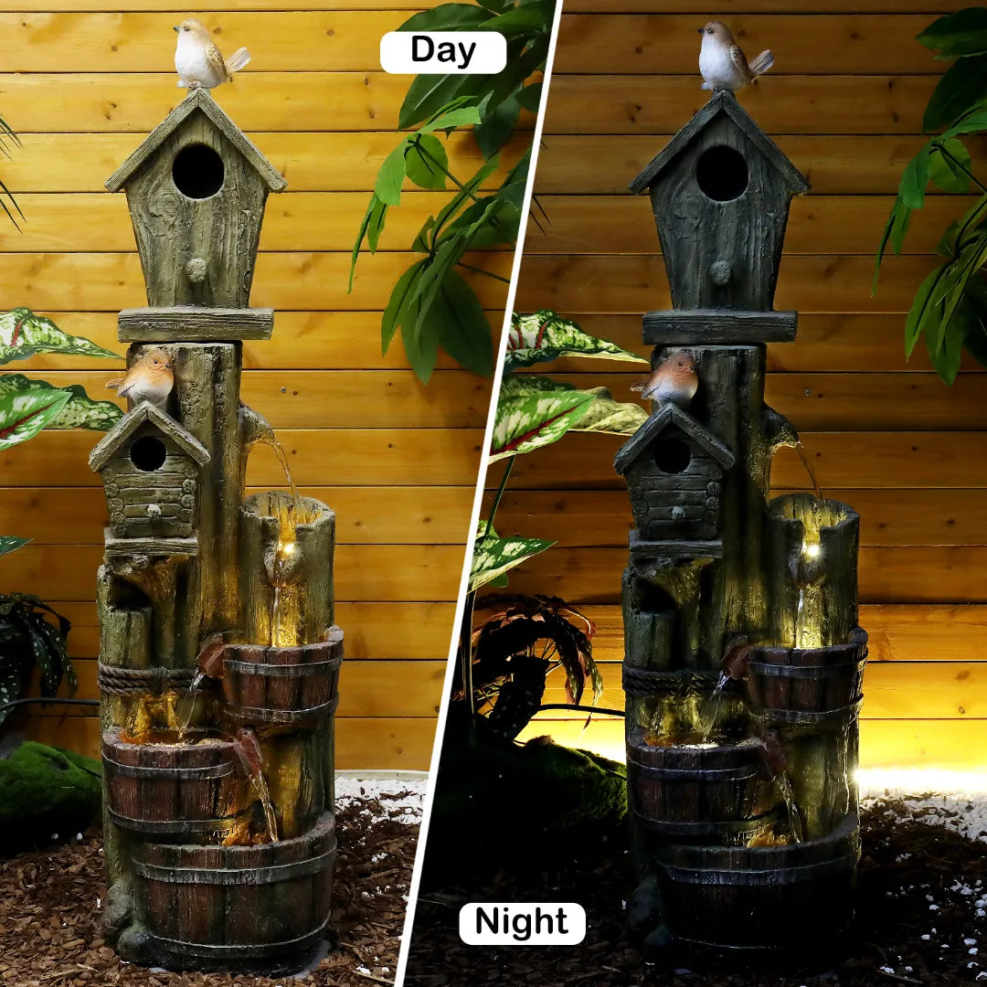 Day_and_night_comparison_showing_the_illuminated_basins_of_the_birdhouse_fountain_at_dark.