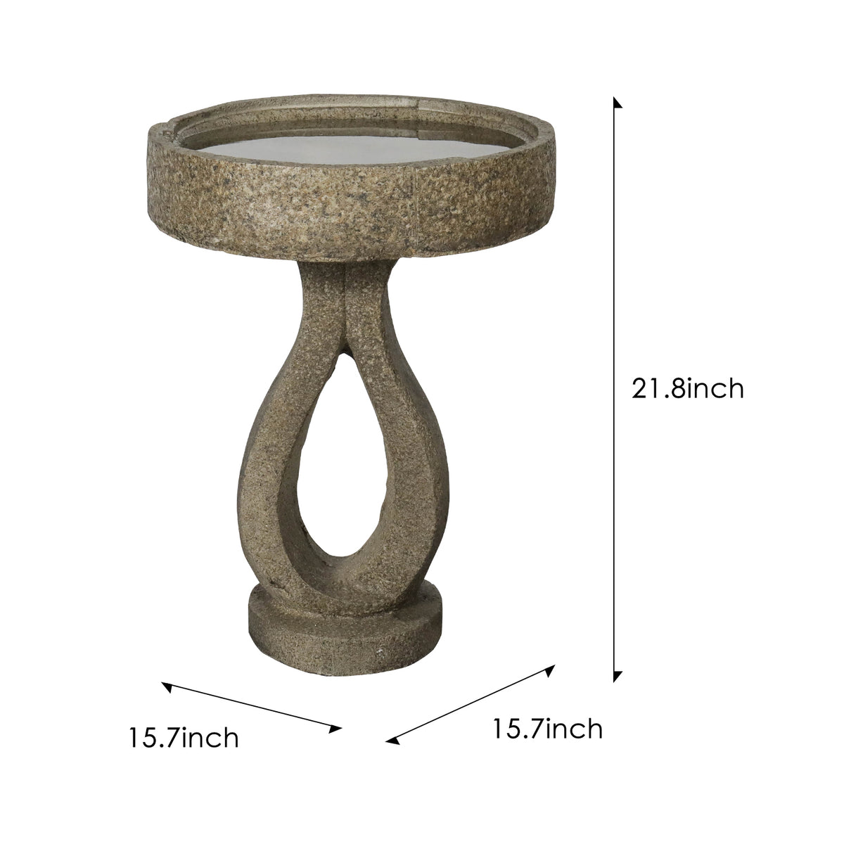 Concrete Contemporary Bird Bath Open Loop 22 Inch product view