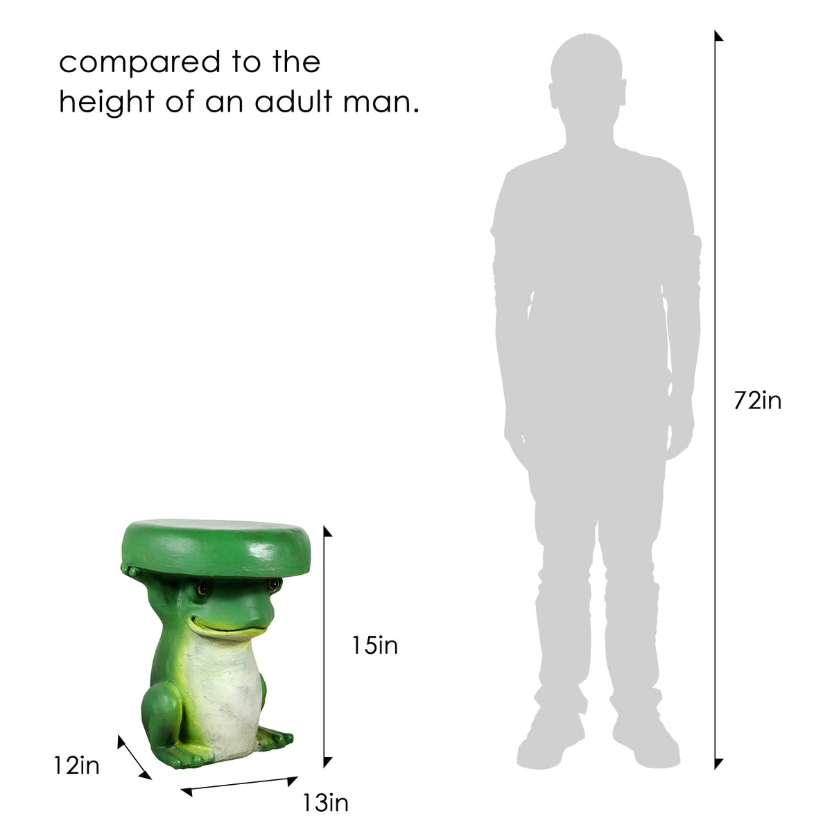 Concrete Garden Stool Frog Lily Pad Seat 15 Inch product view