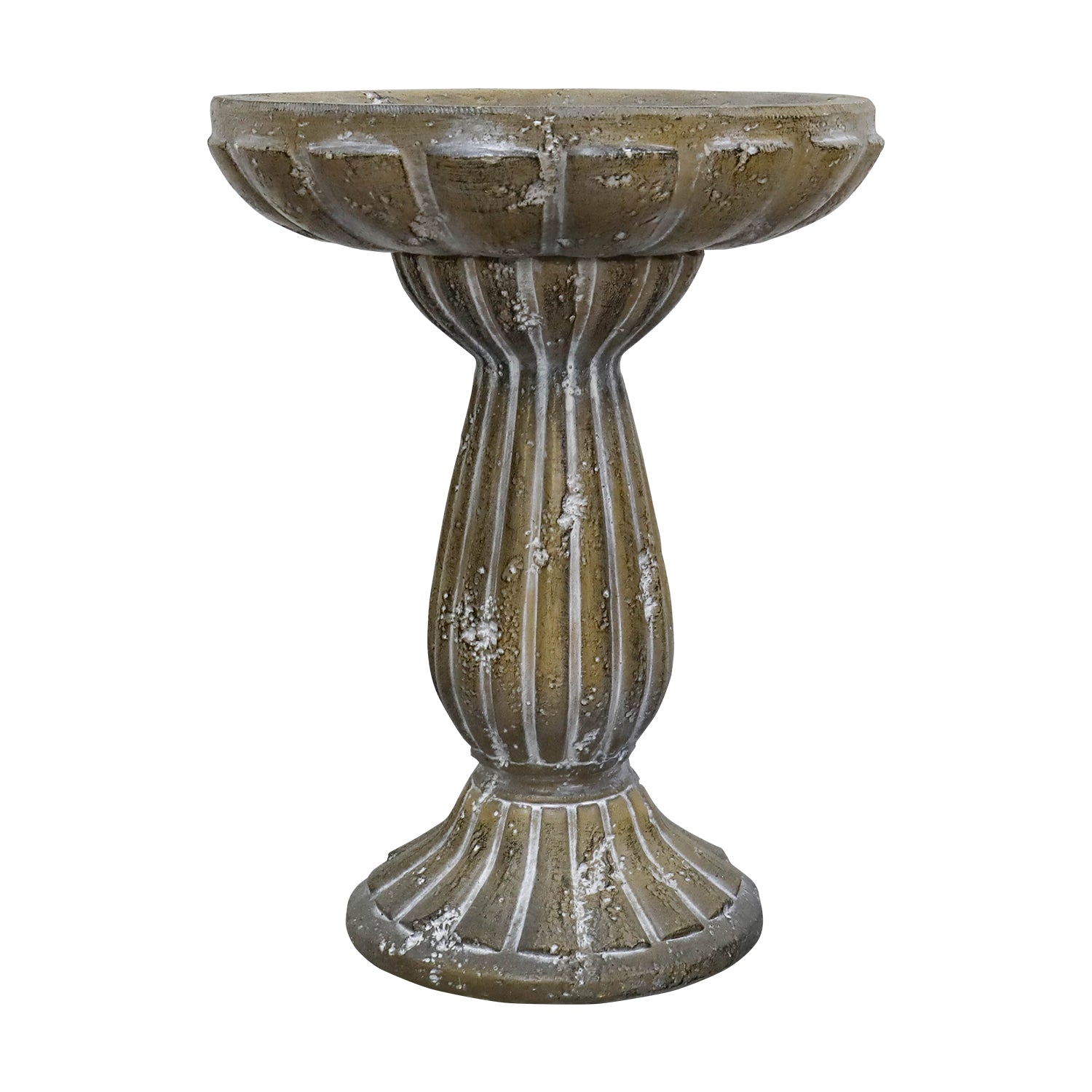 Weather Resistant Fiber Concrete Bird Bath for Patio Decor