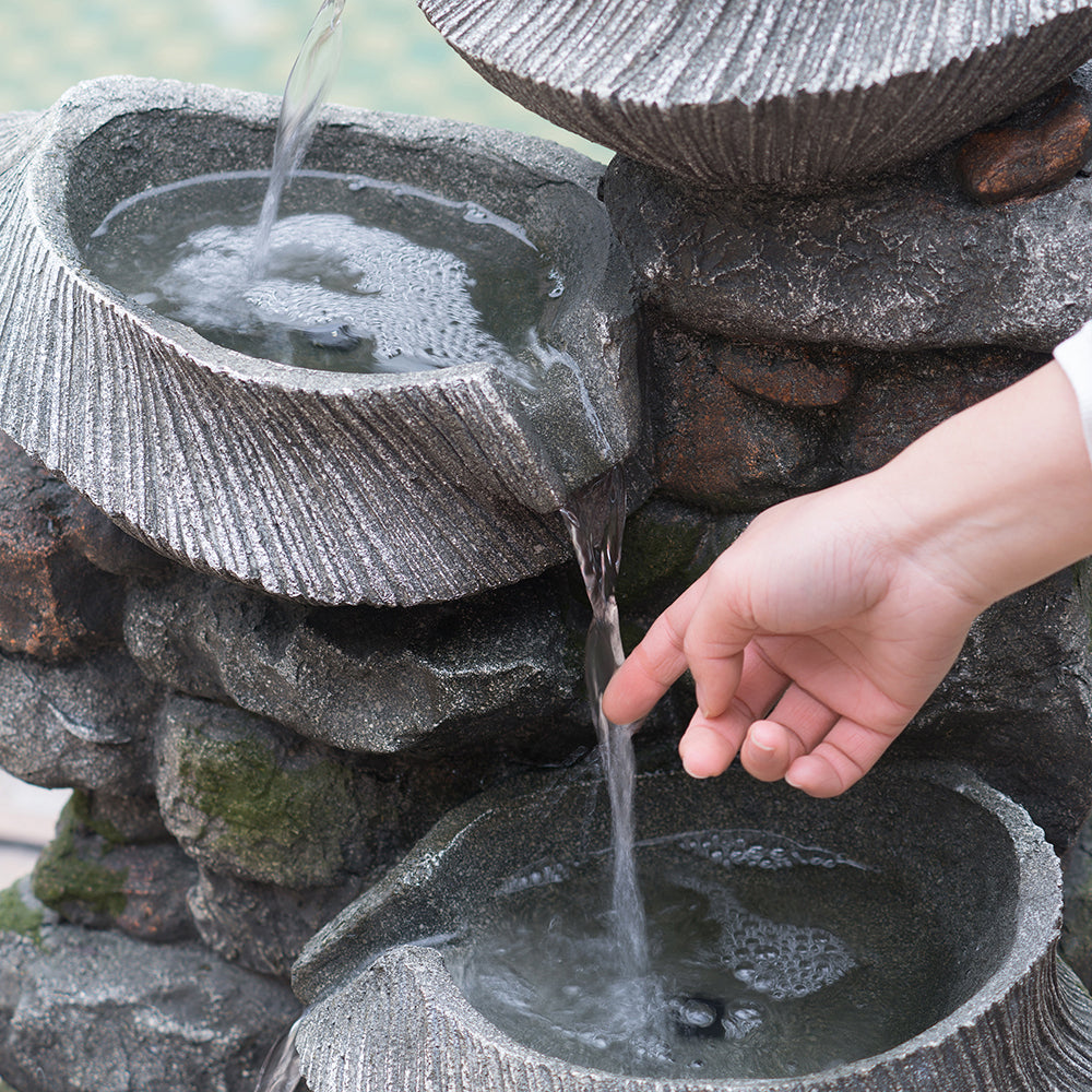 Resin Fluted Basin Tiered Outdoor Water Fountain 650 GPH product view