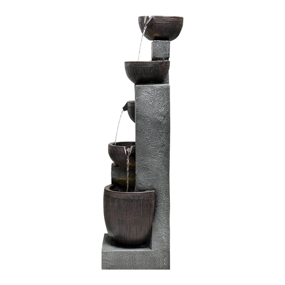 43.7"H-5-Tier Outdoor Water Fountain with LED Lights