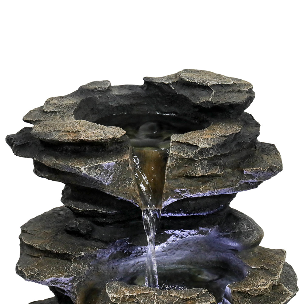 Resin Cascading Indoor Tabletop Fountain with LED Lights-15.7"H