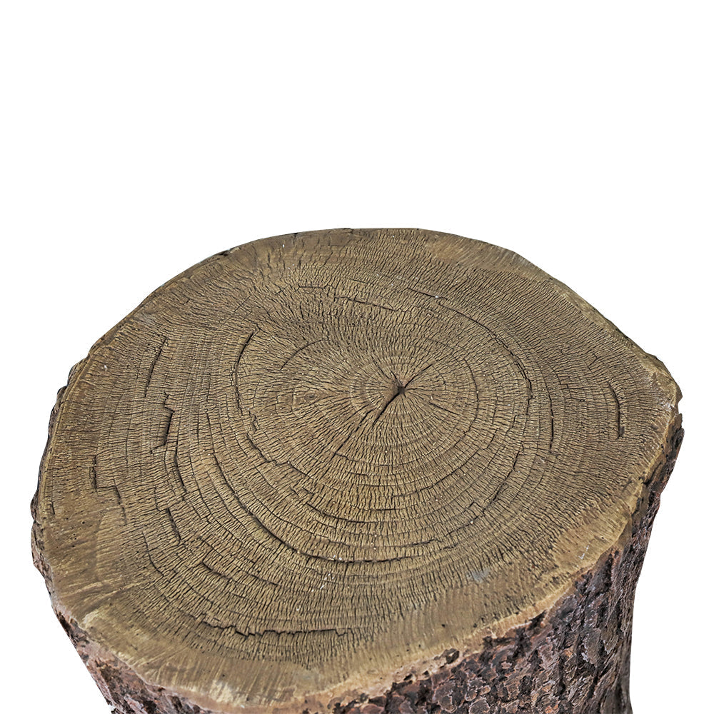 Outdoor Concrete Faux Oak Stump Statue - Functional Garden Decor and Table