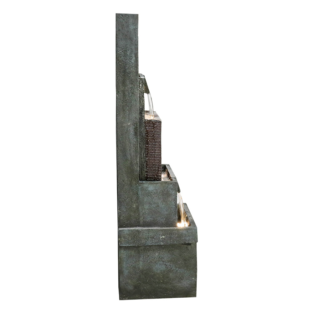 39.3"H-Modern Garden Outdoor Fountains with LED Lights