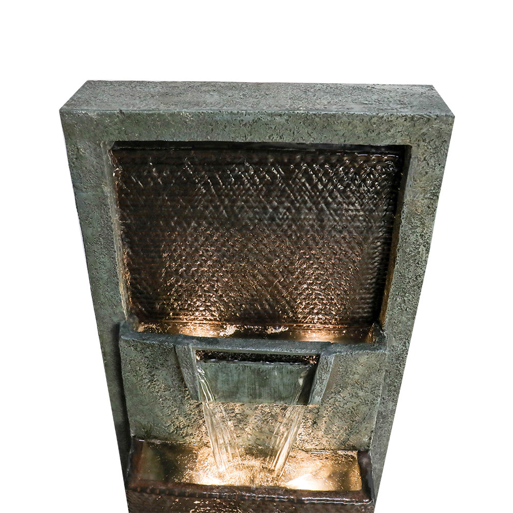 39.3"H-Modern Garden Outdoor Fountains with LED Lights