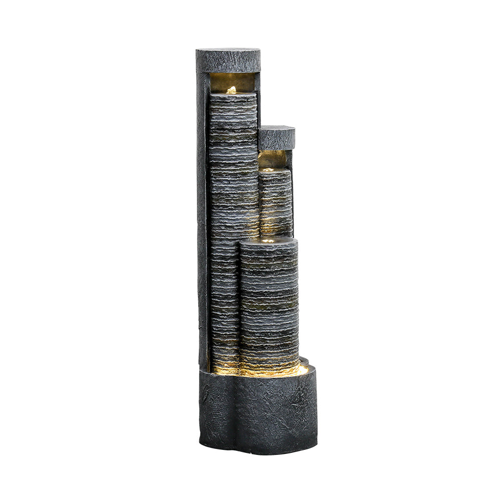 39.5"H-Outdoor Water Fountain with LED Lights