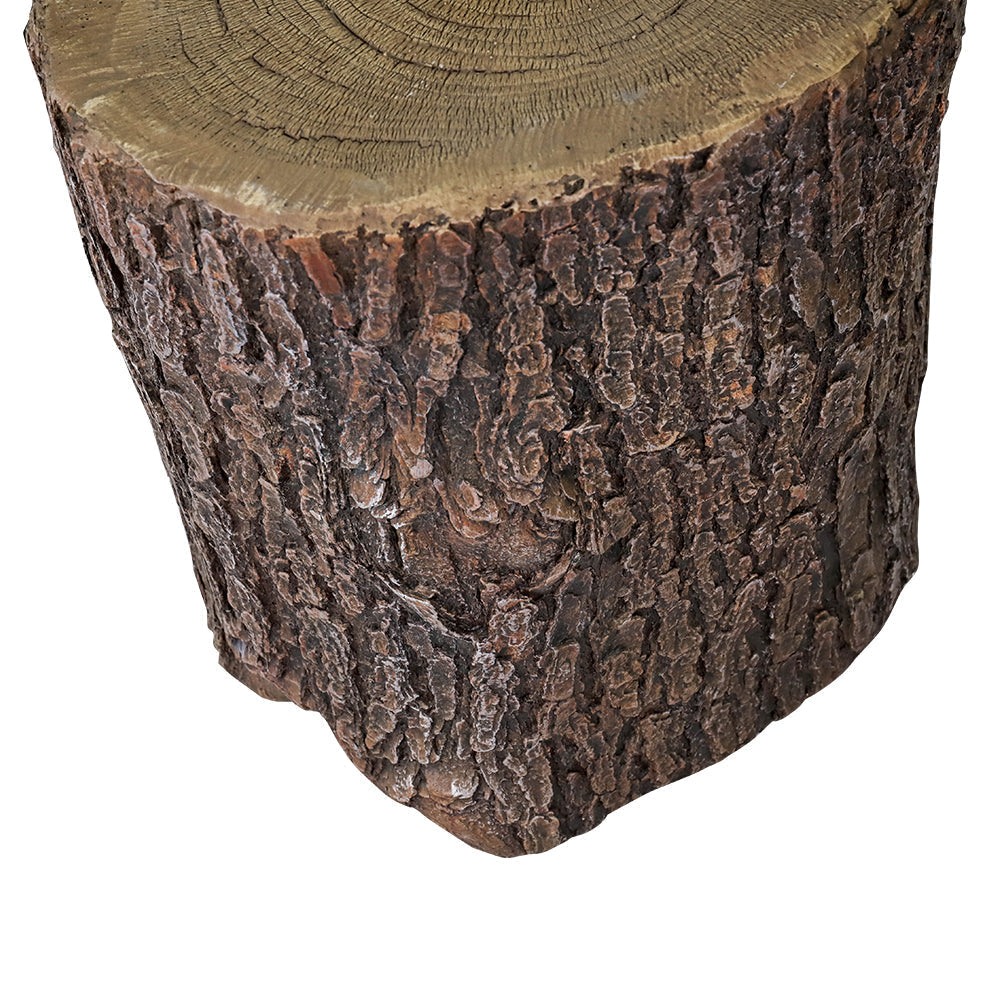 Outdoor Concrete Faux Oak Stump Statue - Functional Garden Decor and Table