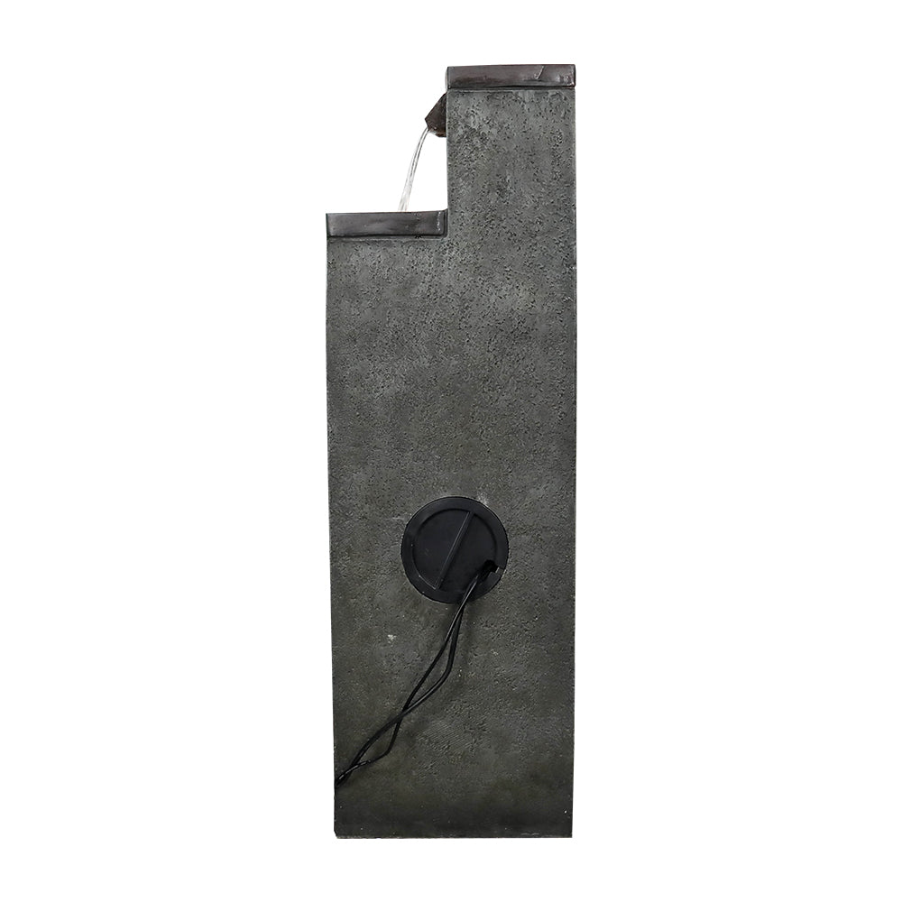 39.3"H 4-Tiered Square Outdoor Fountain with Warm LED Lights