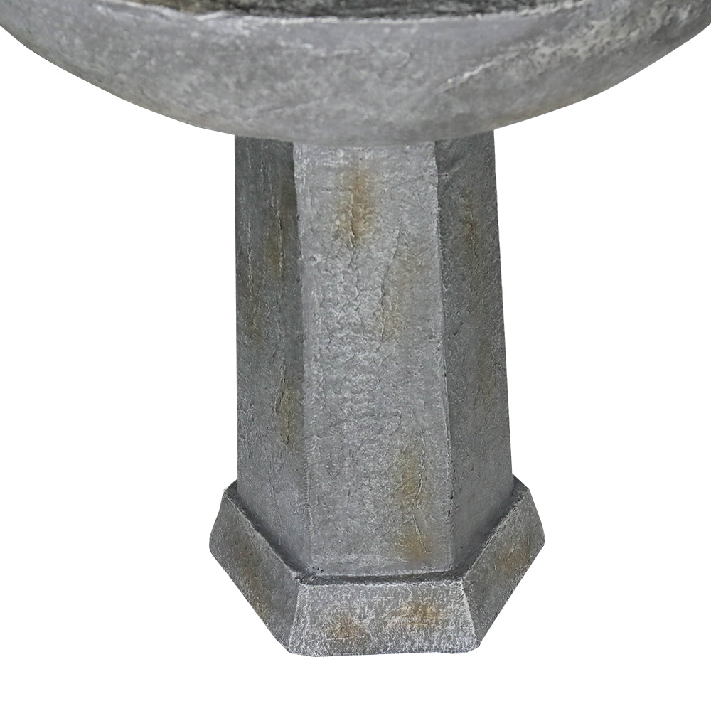 3-Tiered Cement Grey Outdoor Garden Fountain-43.3"H
