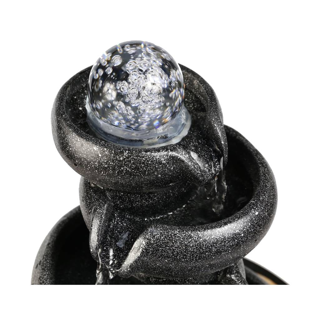 5-Tiered Zen Tabletop Indoor Fountain with Galss Ball