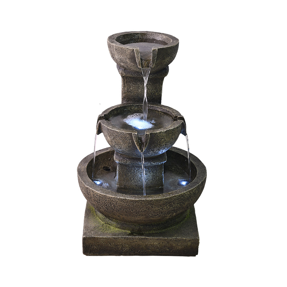 Resin Classical 3 Tier Tabletop Garden Fountain 16 Inch material texture detail