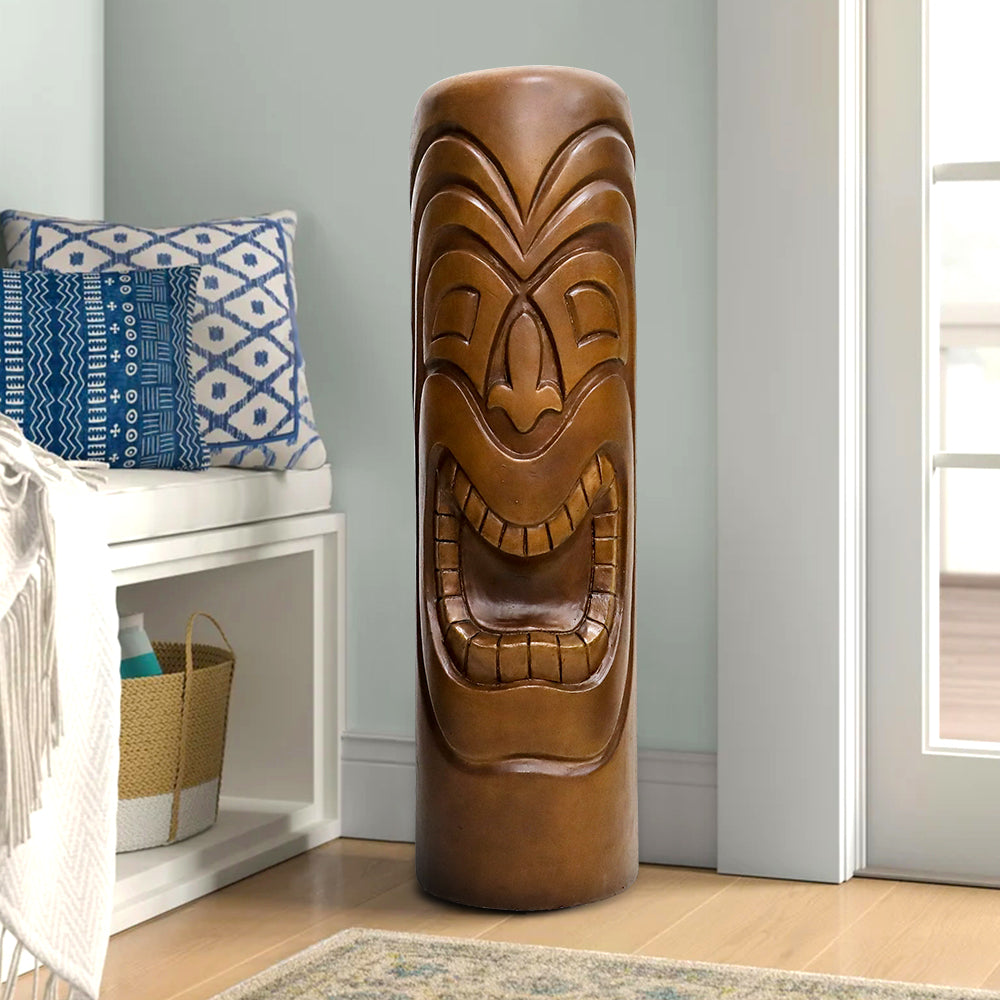 35.8“H-Cement Tiki Totem decoration suitable for indoor/outdoor