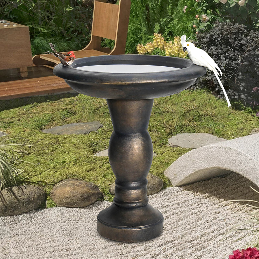 Fibre Reinforced Concrete Antique Birdbath with Bottom Stand for Outdoor Garden Decor
