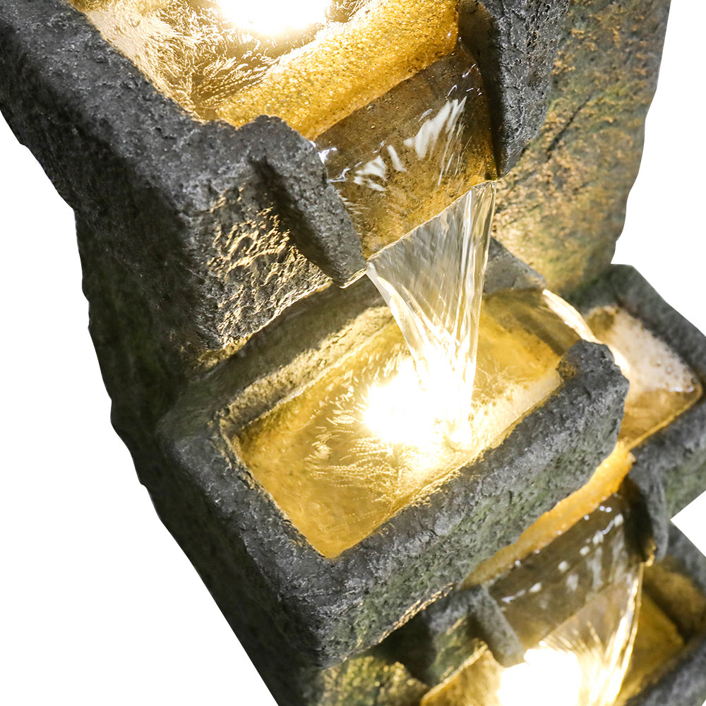 Resin Tiered Outdoor Fountain 5 Tier Modern full view