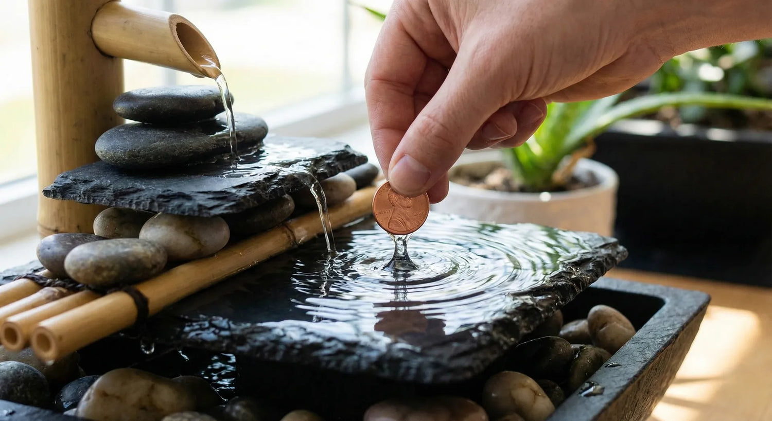Using a copper penny to prevent algae in water fountains