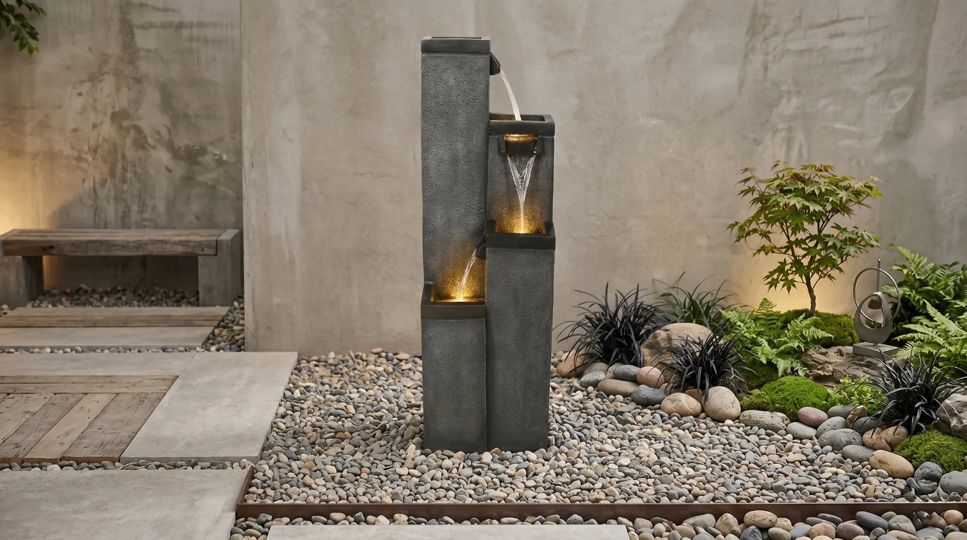 Modern Outdoor Fountain Ideas: Styles & LED Tips – Water Fountain online