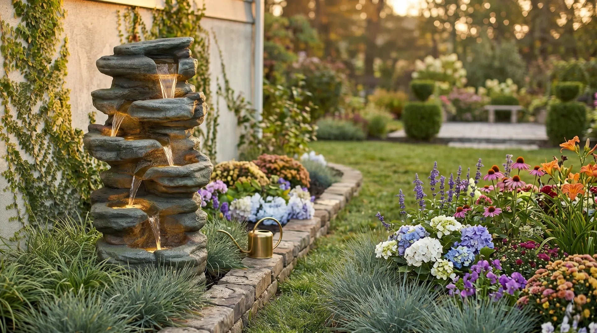 Stacked Rock Waterfall Fountain: How to Choose & Install – Water ...