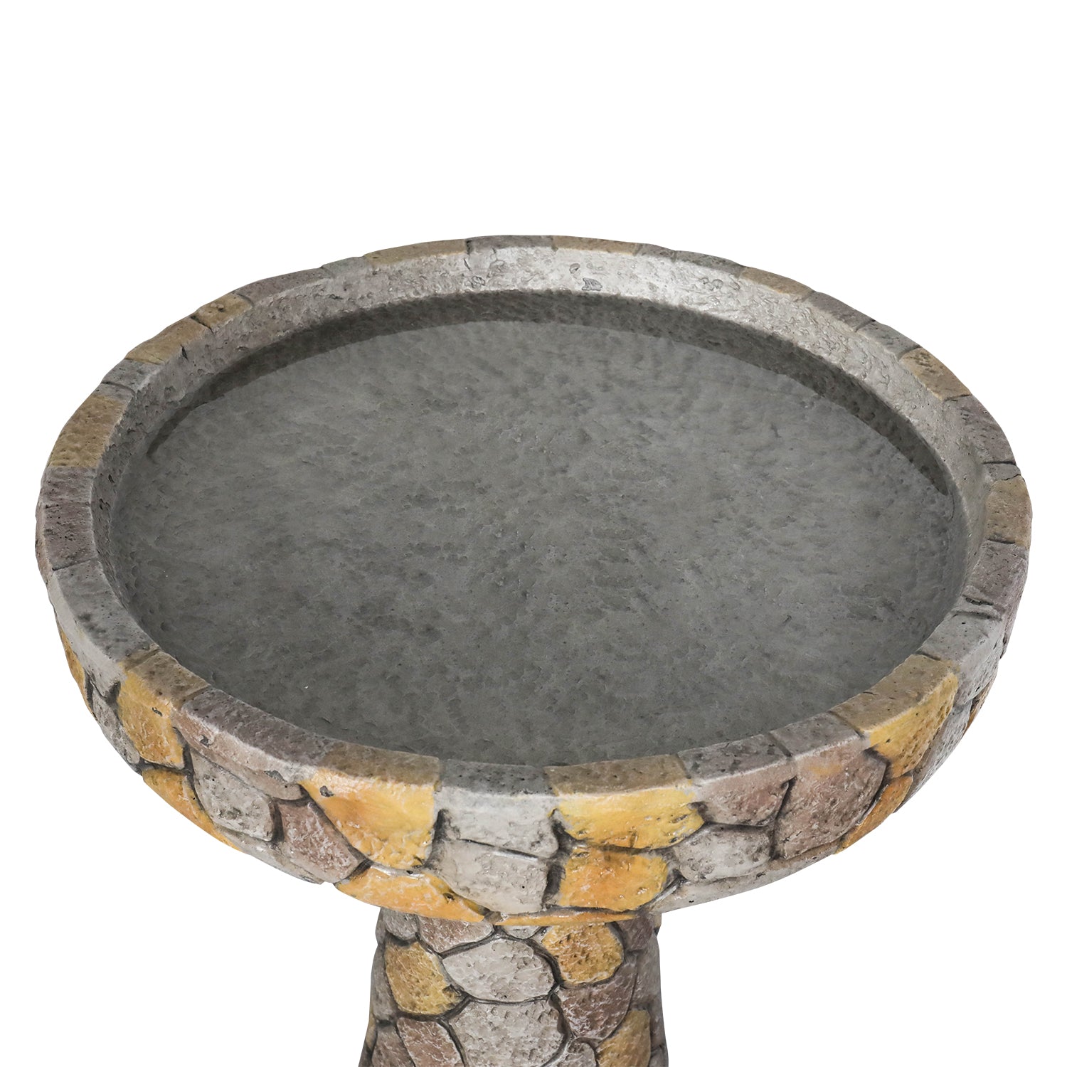 24&quot; H Mosaic Stone Design Outdoor Bird Bath - 18.8&quot; Diameter Perfect for Enhancing Your Garden, Patio, Backyard, or Porch