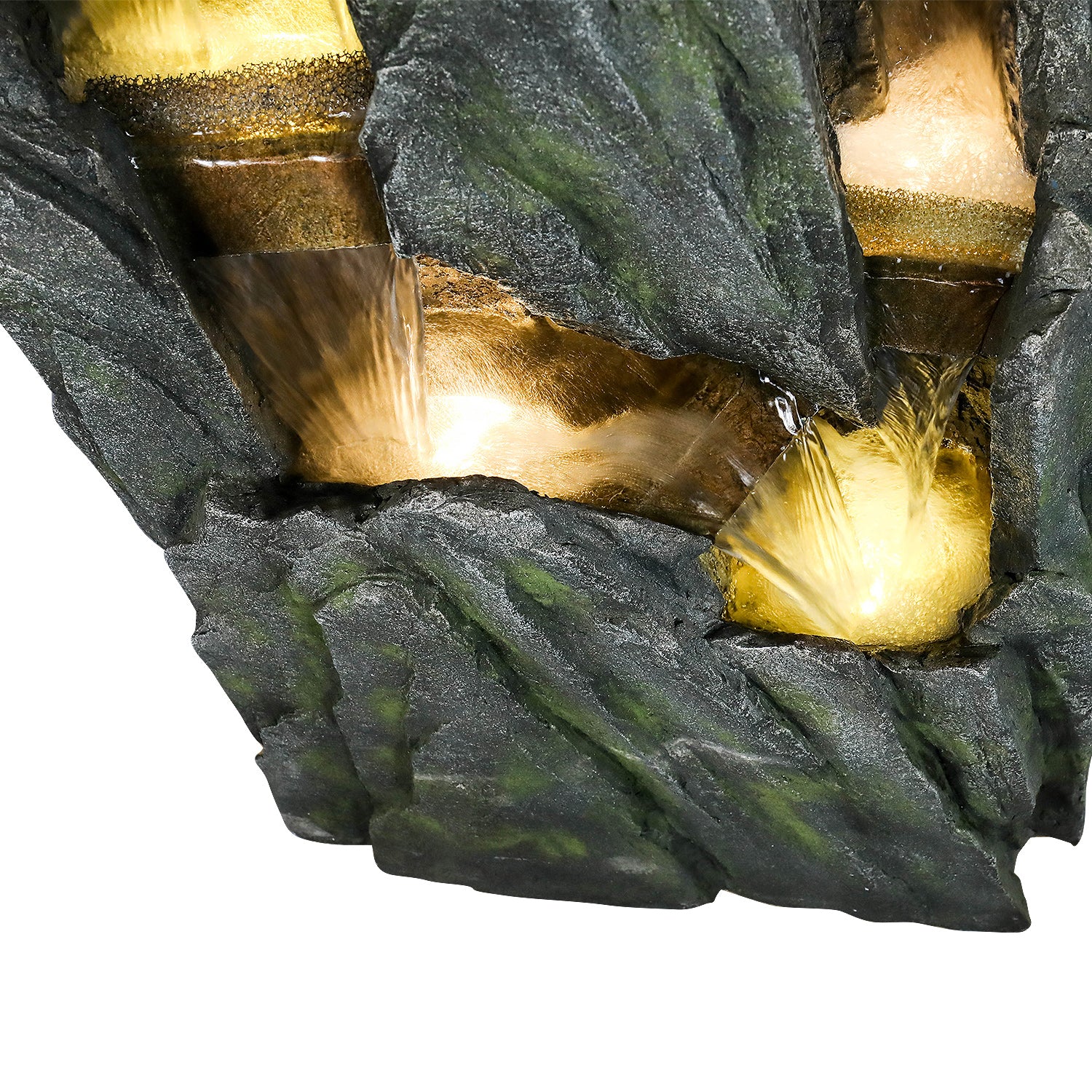 Outdoor Rockery Water Fountain with LED Lights