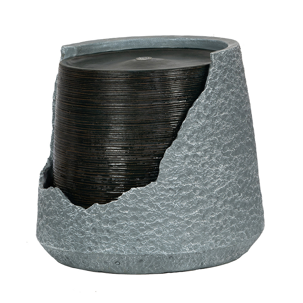 Resin Cut Away Urn Outdoor Water Fountain 18 Inch in garden setting