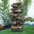 30.7 Inch Poly-Resin 6-Tier Faux Rock Fountain - Full View