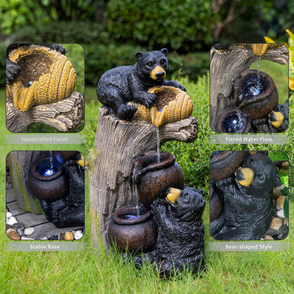 Resin Black Bear Outdoor Water Fountain dimensions and size