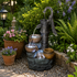 Resin Hand Pump Cascading Outdoor Fountain 32 Inch