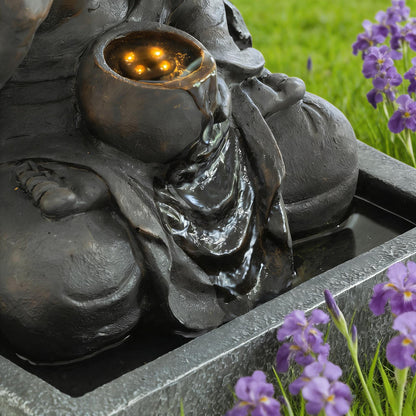 Resin Buddha Wall Panel Outdoor Fountain 28 Inch dimensions and size