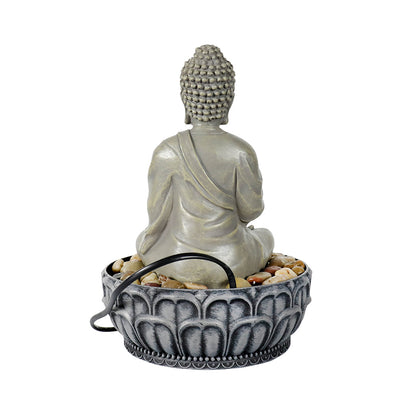 Resin Buddha Tabletop Indoor Fountain with LED Light-11.4&quot;H