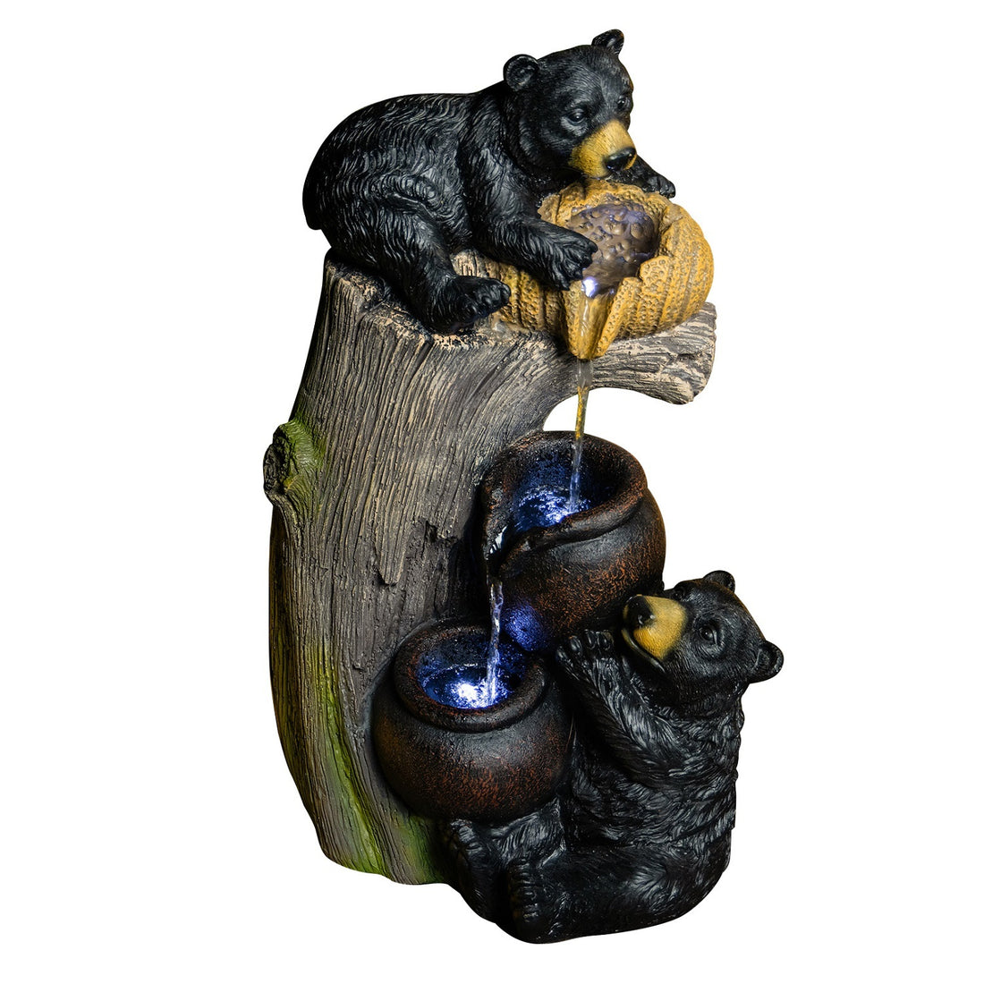 Resin Black Bear Outdoor Water Fountain
