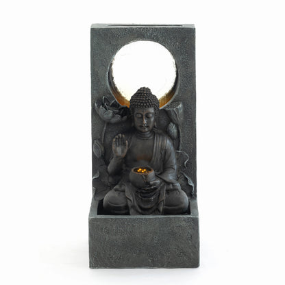 Resin Buddha Wall Panel Outdoor Fountain 28 Inch