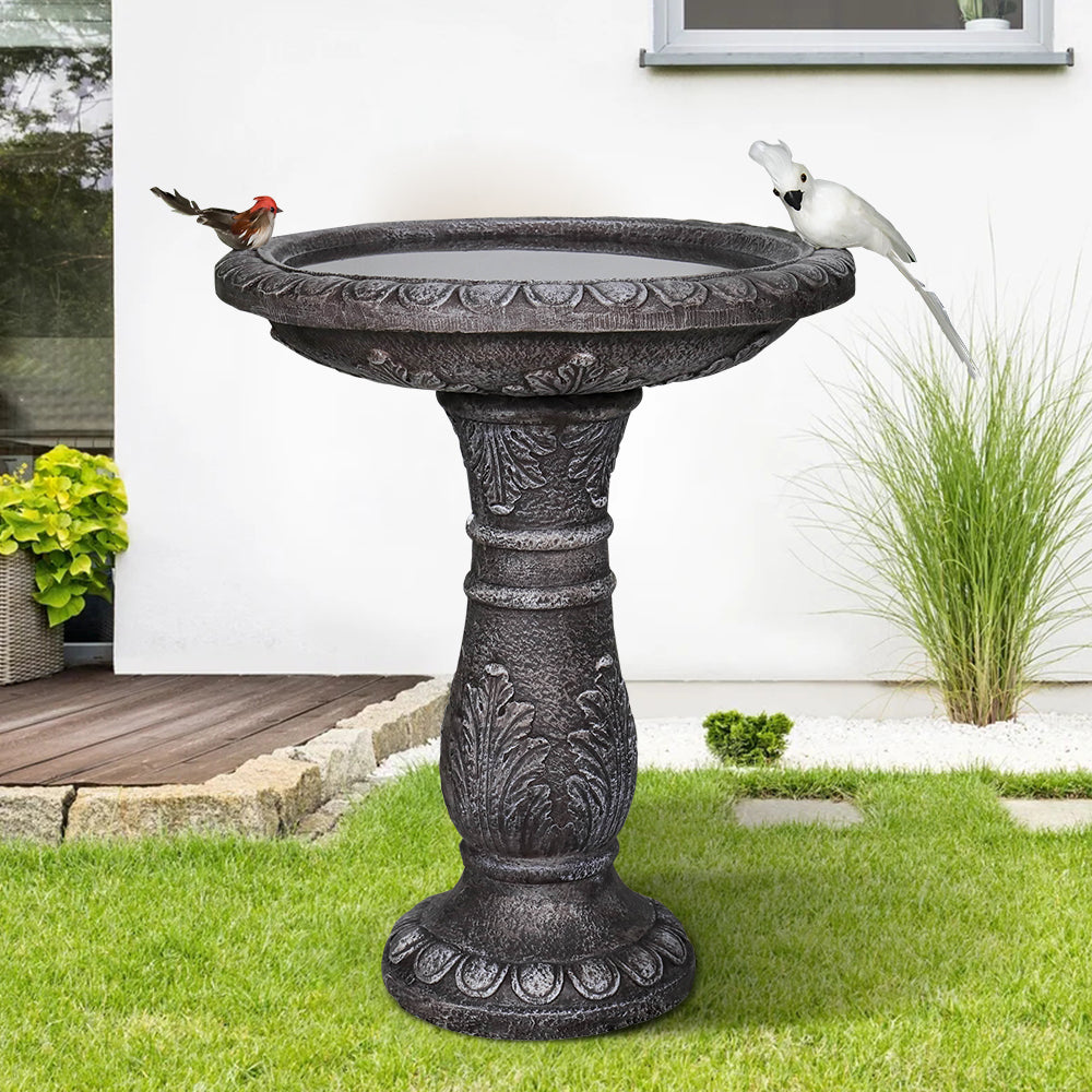 Birds Perched on Classical Style Fiber Concrete Bird Bath