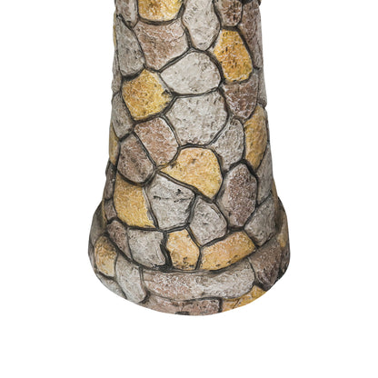 Close-up Detail of Mosaic Stone Pillar