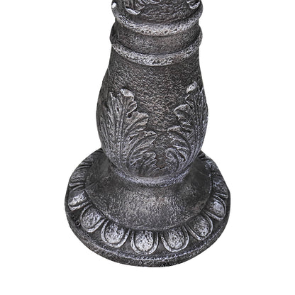 Close-up of Ornate Pillar Base Design on Concrete Bird Bath