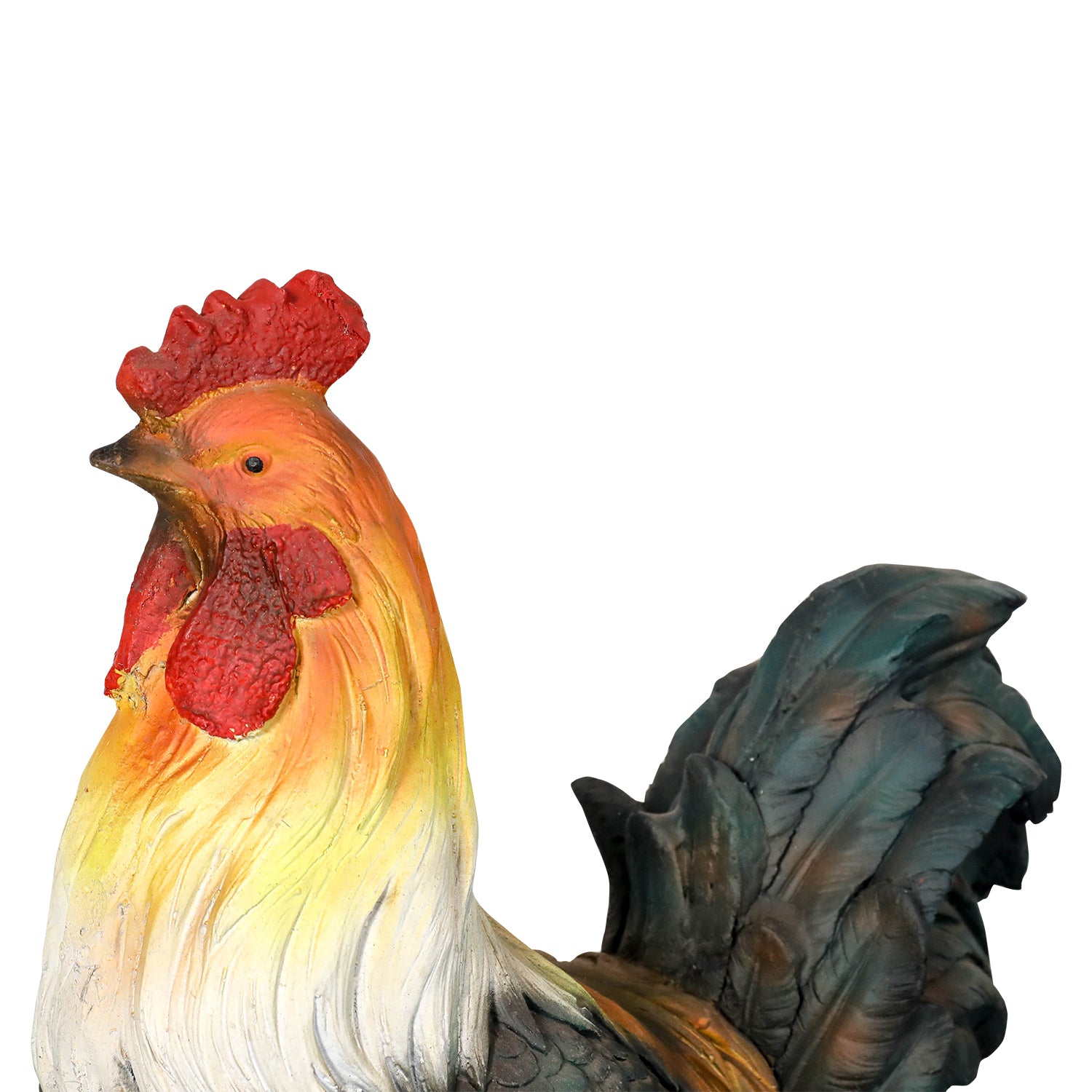 Close-up of the rooster statue&