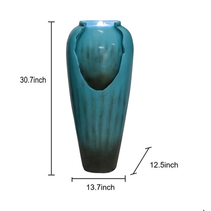 Detailed dimensions and size chart for the 30.7"H jar fountain