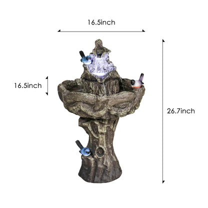 Dimensions Diagram 26.7 H x 16.5 W Inch 2-Tier Fountain