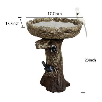 Dimensions and size chart for the 17.7" diameter bird bath