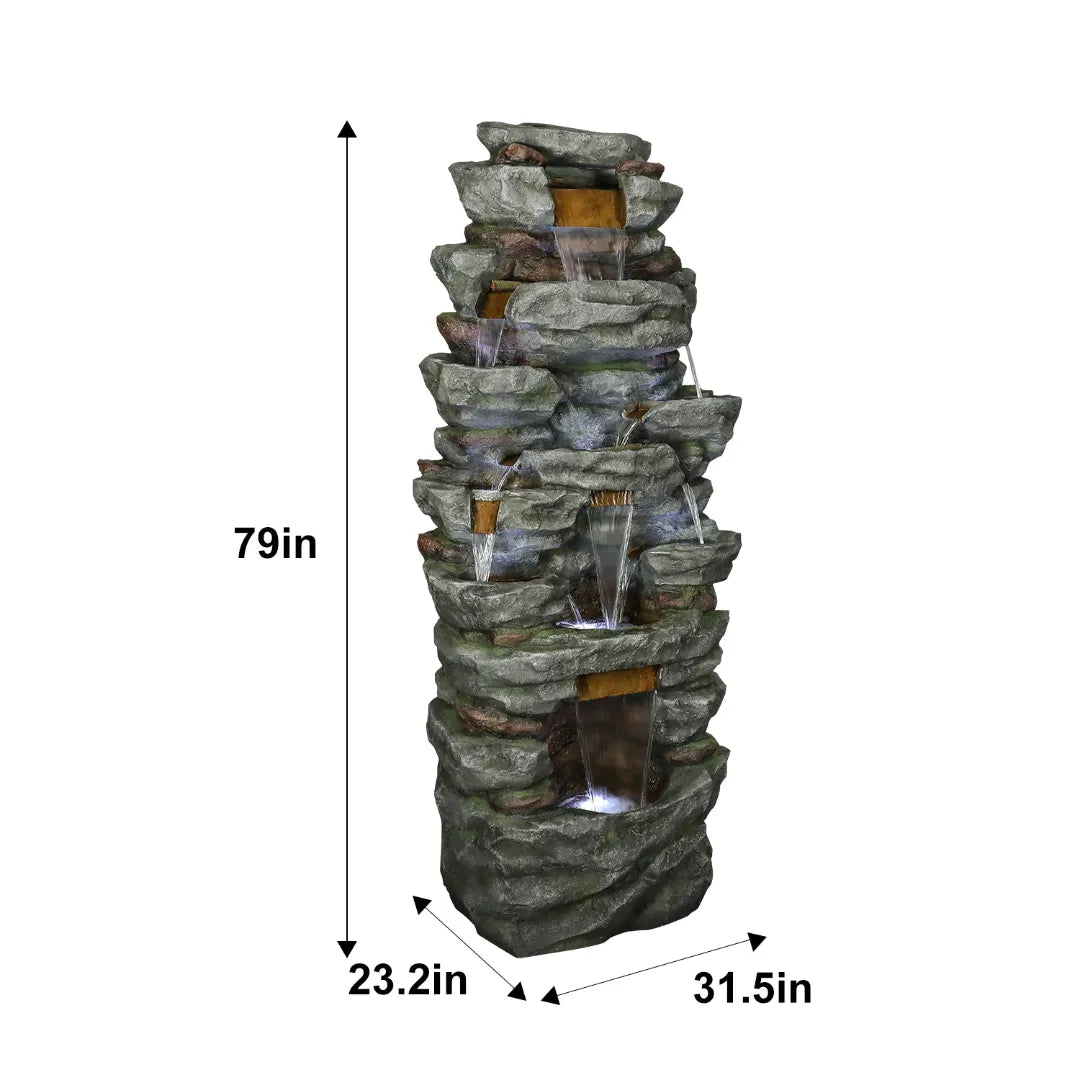 Dimensionsdiagramof79inchhighlargeoutdoorgardenfountain
