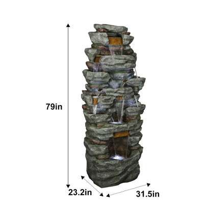 Dimensionsdiagramof79inchhighlargeoutdoorgardenfountain