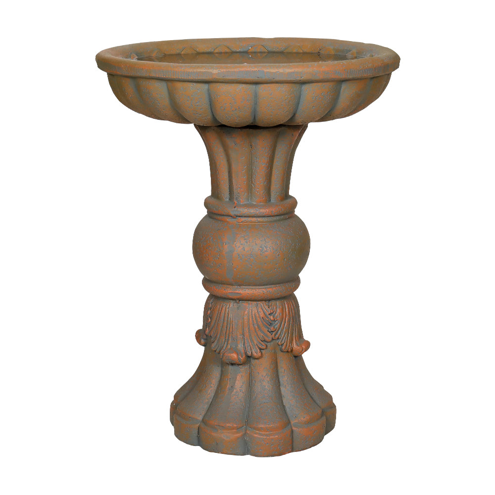Fiber Reinforced Concrete Pedestal Bird Bath for Patio Decor