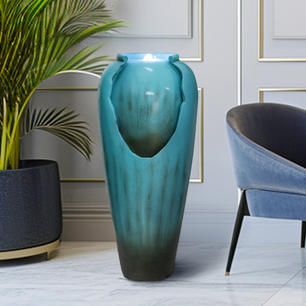 Resin Glazed Cutout Urn Outdoor Water Fountain 30 Inch product view