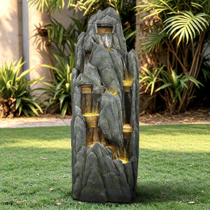 Realistic Natural Stone Look Fountain for Garden Decor