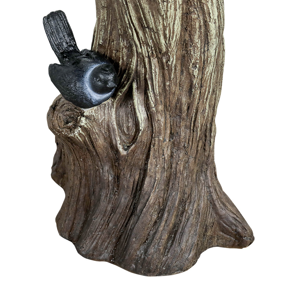 Sturdy pedestal base detail of the 23.8-inch outdoor bird bath